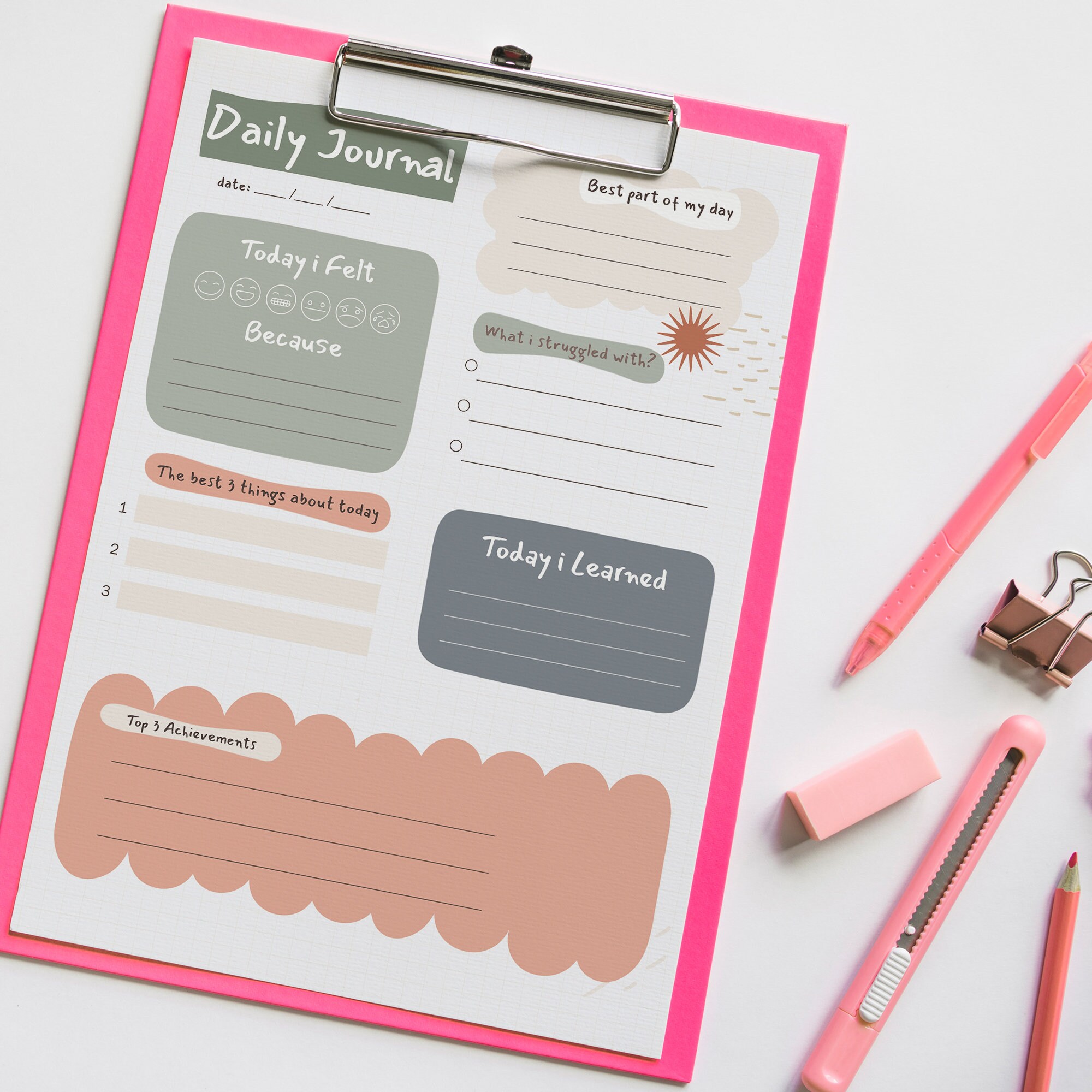 Kids Daily Journal Printable Kids Journal Creative and - Etsy