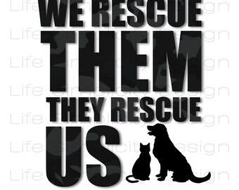 SVG de rescate de perros y gatos: Clipart de adopción de mascotas (Descarga digital)