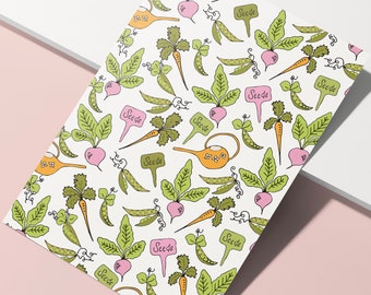 A6 Greeting Card, Kitchen Garden blank inside