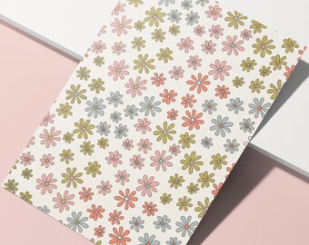 A6 Greeting Card, Sorbet Daisys, blank inside