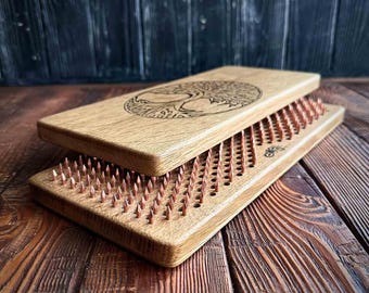 Tablero Sadhu con clavos de cobre o galvanizado - Roble macizo - Tabla de pie con clavos personalizada para yoga y meditación