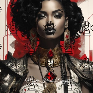 Beautiful Cyberpunk Melanin Queen, PNG sublimation design download, black woman PNG, sublimate designs download