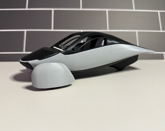 3D Printed Aptera Model Car - Fully Assembled with Detailed Interior