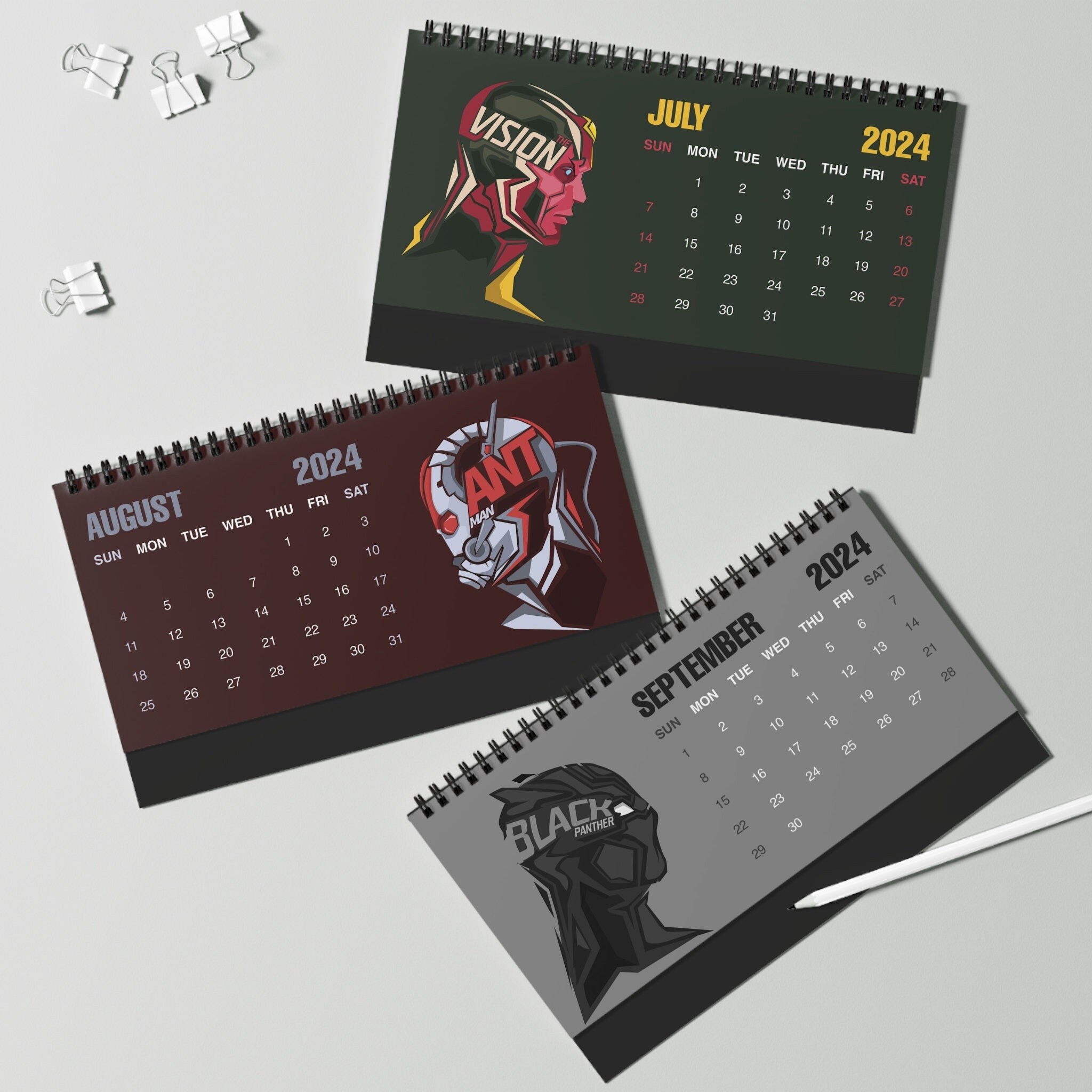 2024 Marvel Desk Calendar, 2024 Desk Calendar sold by Bird SKU