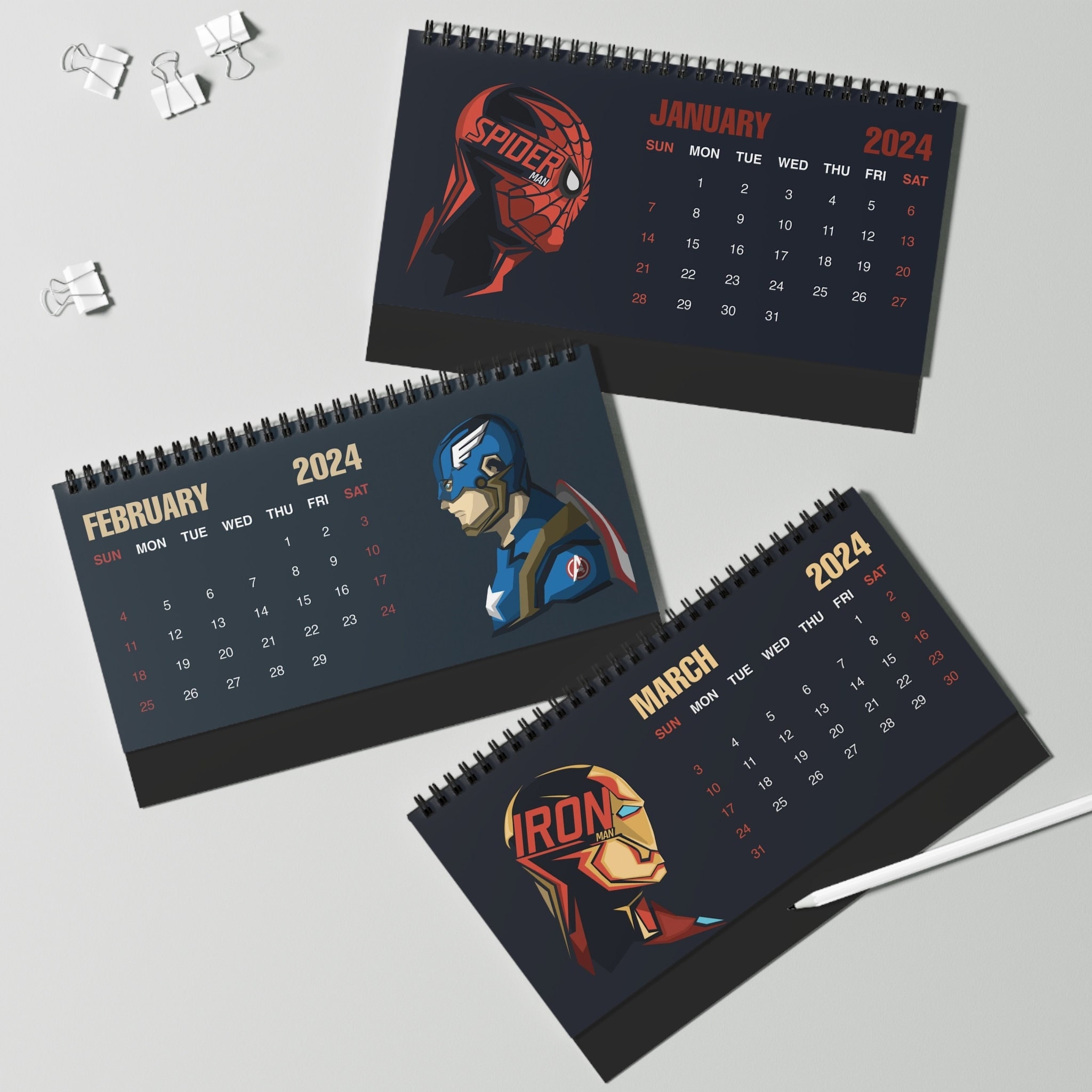 2024 Marvel Desk Calendar, 2024 Desk Calendar sold by Bird SKU
