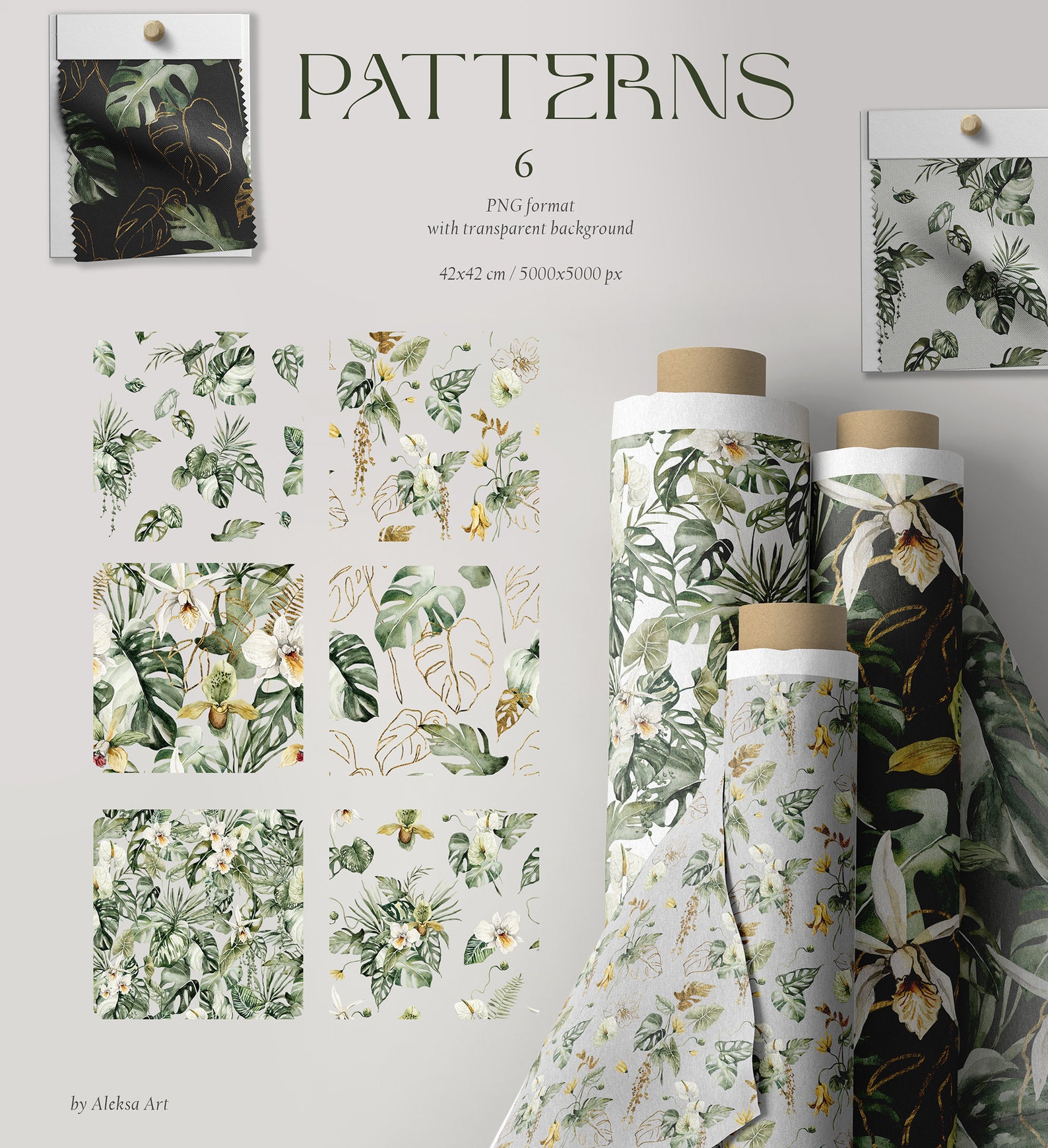 Tropical Digital Paper Clipart Seamless Pattern Scrapbook Pattern ...
