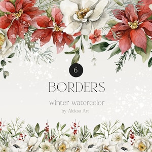 Borda Aquarela De Natal Inverno Floral Evergreen Borda Sem Costura Clipart Inverno Aconchegante Desenho Sublimação Png Cartão De Férias Natal