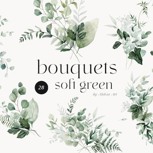 Aquarel Eucalyptus Groen Gebladerte Boeket Heldere Smaragd Bloemen Groen Bladeren Tak Voor Bruiloft Uitnodigingskaart Sublimatie Clipart Png
