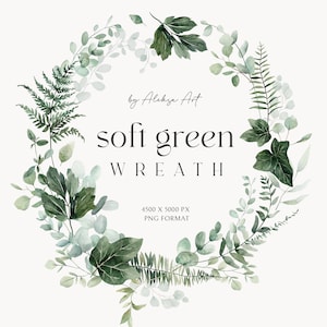 Aquarela Eucalipto Folhagem Verde Quadro Brilhante Esmeralda Floral Verde Grinalda Folhas Ramo Cartão de convite de casamento Clipart Impressão por sublimação