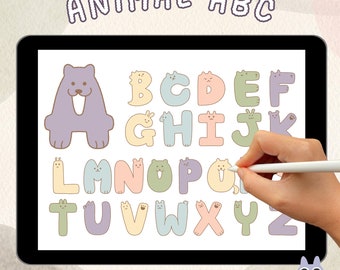 Animal Alphabet Procreate Brush Stamps (26)