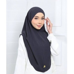 Hijab instantané prêt-à-porter | Choisissez la couleur | Format libre | Sans fer | Khimar | Matériau crêpe Cey | Résistant aux plis | Cadeau pour l'Aïd du Ramadan