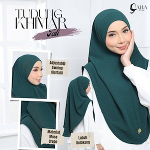 Hijab instantáneo listo para usar / Elija color / Tamaño libre / Sin hierro / Khimar / Cey Crepe Material / Resistente a las arrugas / Regalo Ramadán Eid imagen 6