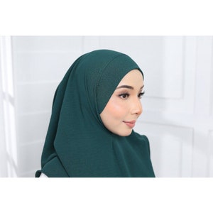 Sofortiger Hijab bereit zum Tragen Wählen Sie Farbe Freie Größe Eisenlos Khimar Cey Kreppmaterial Knitterfest Ramadan-Eid-Geschenk Bild 4