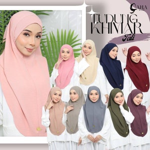 Hijab instantáneo listo para usar / Elija color / Tamaño libre / Sin hierro / Khimar / Cey Crepe Material / Resistente a las arrugas / Regalo Ramadán Eid imagen 5