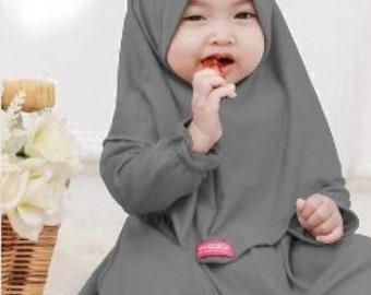 Abaya pour bébé avec hijab Shakira | 0 à 3 ans | Taille S, M, L | Cadeau musulman | Ramadan | Aïd