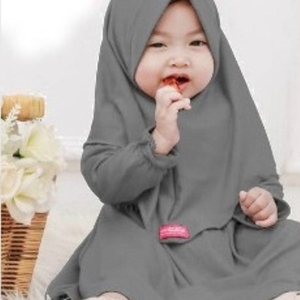 Abaya pour bébé avec hijab Shakira | 0 à 3 ans | Taille S, M, L | Cadeau musulman | Ramadan | Aïd