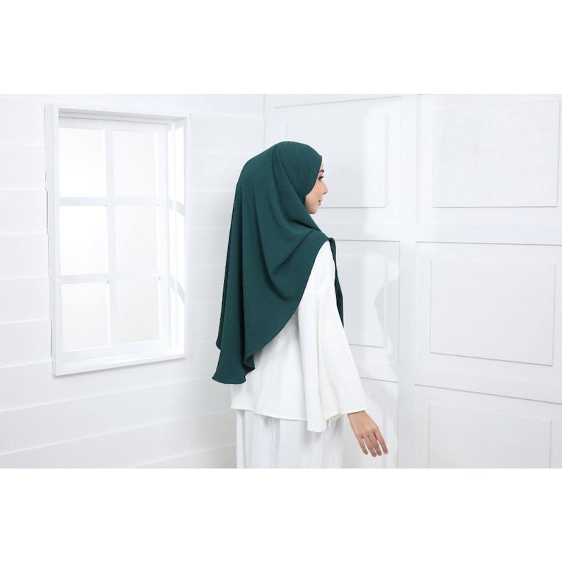 Sofortiger Hijab bereit zum Tragen Wählen Sie Farbe Freie Größe Eisenlos Khimar Cey Kreppmaterial Knitterfest Ramadan-Eid-Geschenk Bild 2