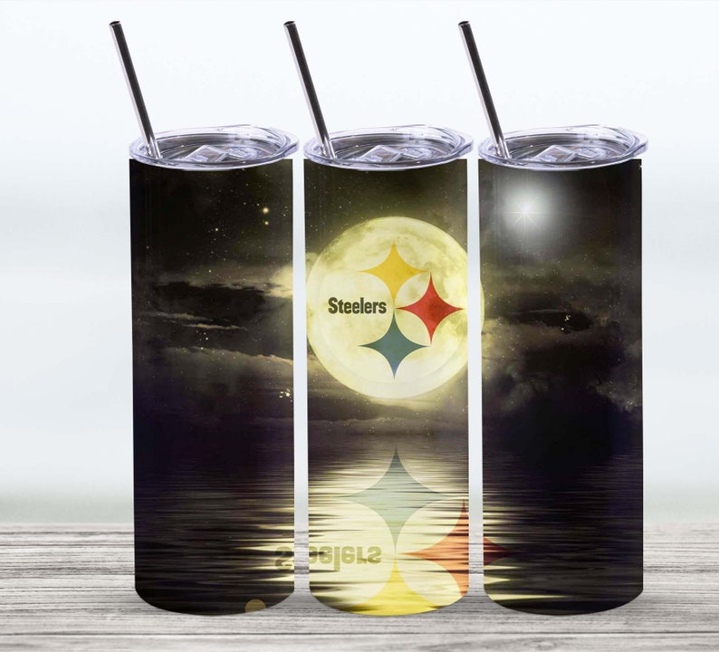 Steeler Nation Tumbler 20 Oz Skinny Stitch Tumbler Sublimation Designs, Full Tumbler Wrap