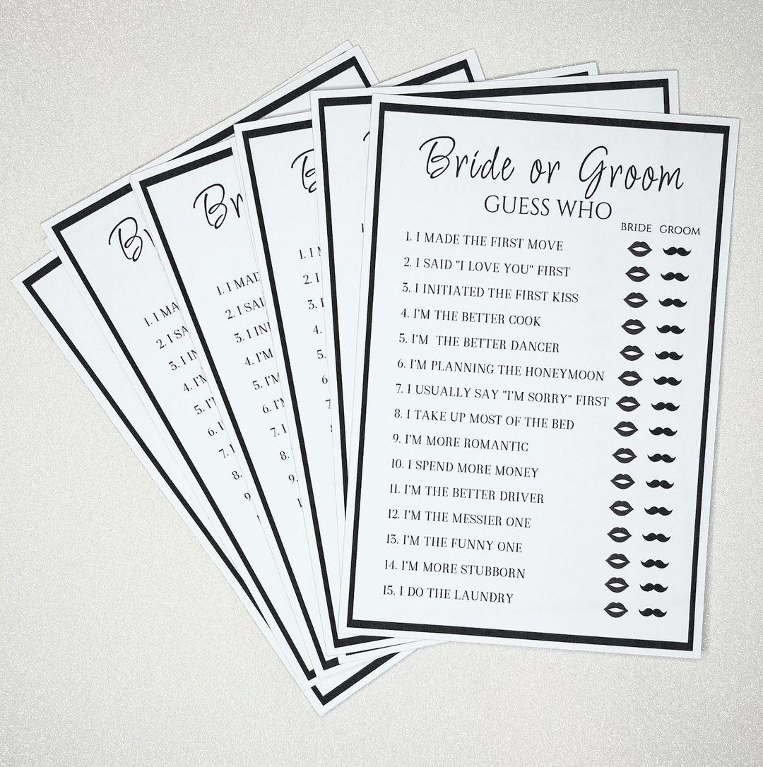 Bridal Shower Games I Wedding Activity Pack Wedding Mad Lib Ice Breaker