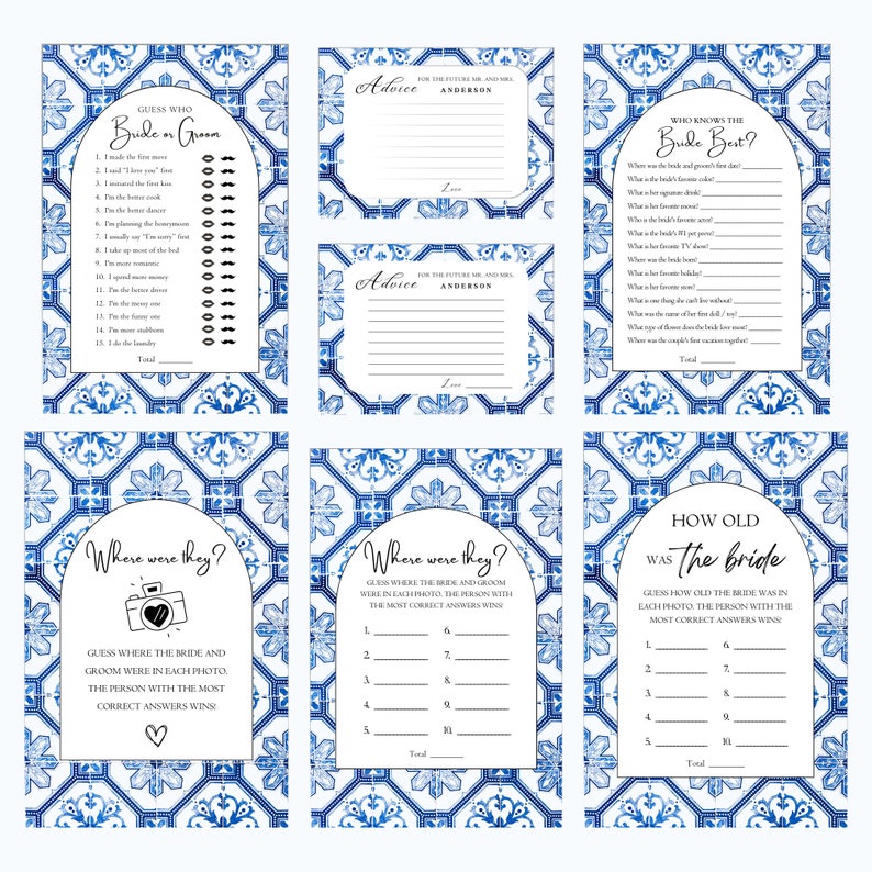Bridal Shower Games I Wedding Activity Pack Wedding Mad Lib Ice Breaker