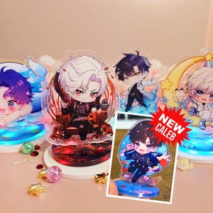 LOVE And DEEPSPACE 3” Double Sided 7cm Acrylic Standee Chibi Sylus , Zayne , Rafayel , Xavier , Caleb ,  LADS, Cute Gift for Gamer