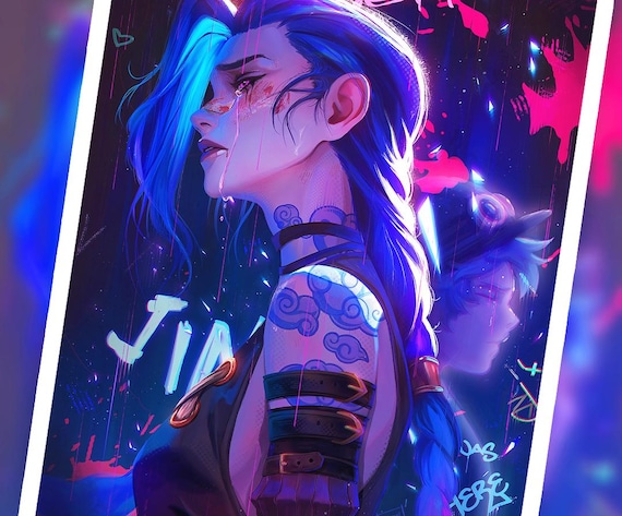 Poster Su Tela Arcane Jinx - League Of Legends: Stampa Alta Risoluzione, Resistente A Luce E Umidità, Senza Cornice