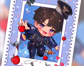 CALEB CHIBI Love and Deepspace Art Print Poster, Gift for Gamer