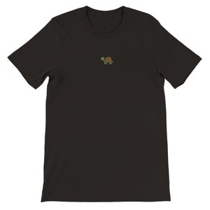 Embroidery Little Turtle Premium Unisex Crewneck T-shirt