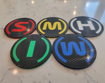 Formula 1 Inspired Tire Coasters - All Five Tires