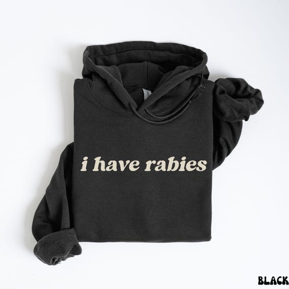 I Have Rabies Funny Hoodie, Unhinged Meme Sweatshirt, Grunge Y2k Clothing, Weird Dark Humor Tee, Sweatshirt Gift for Friend/ Sister