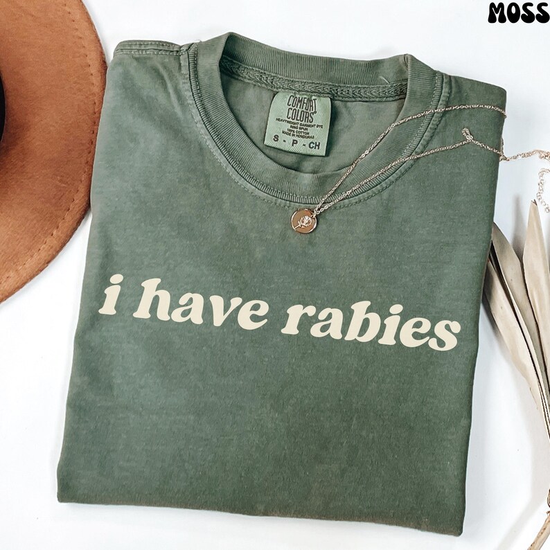 I Have Rabies Comfort Colors Funny Tee, Unhinged Meme Tshirt, Grunge Y2k Clothing, Weird Dark Humor Tee, Unique Gift for Friend image 2