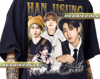 韓国　Tシャツ　kpop グランジ Limited Han Jisung Stray Kids Kpop Tshirt Vintage Unisex