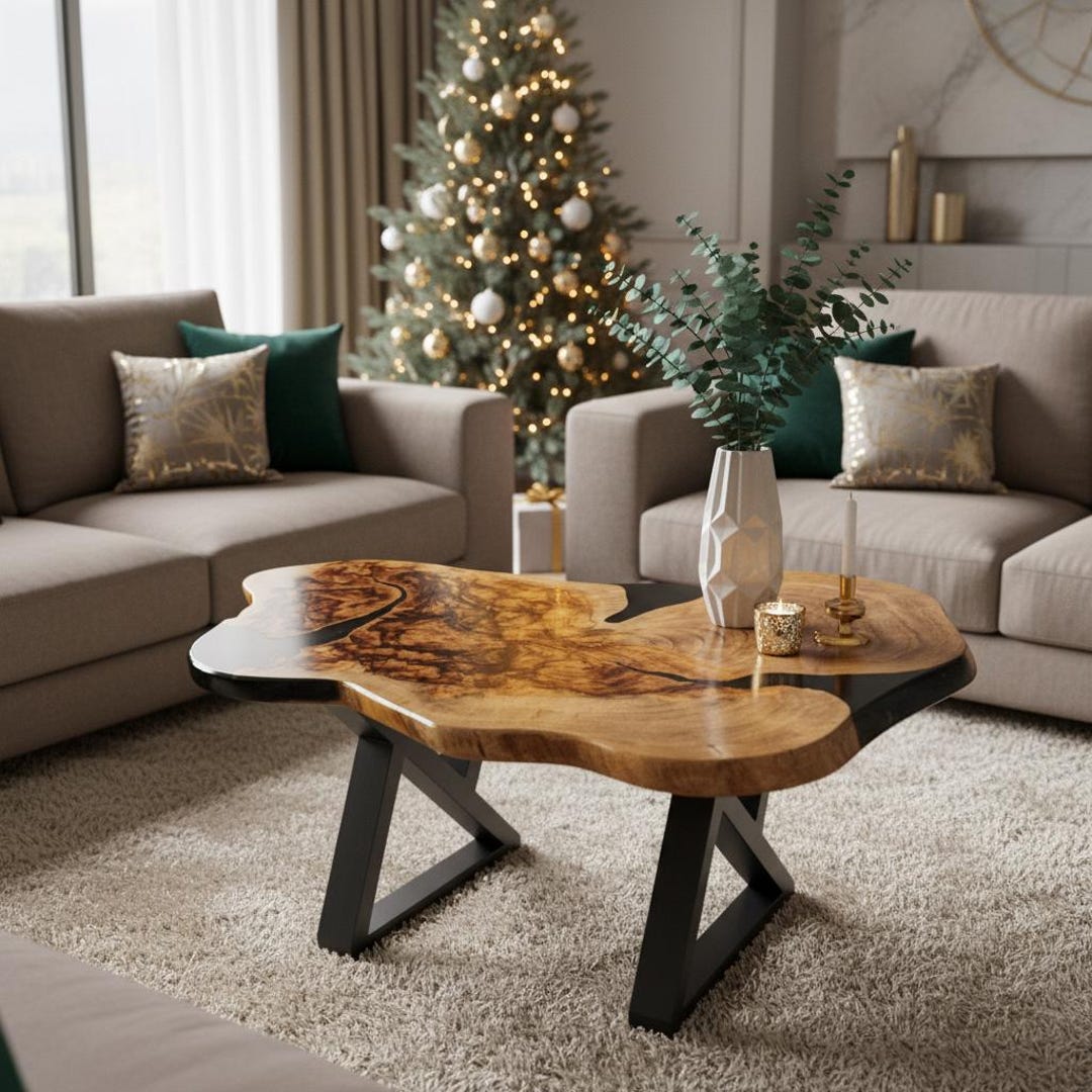 Wood and Epoxy Coffee Table - Etsy