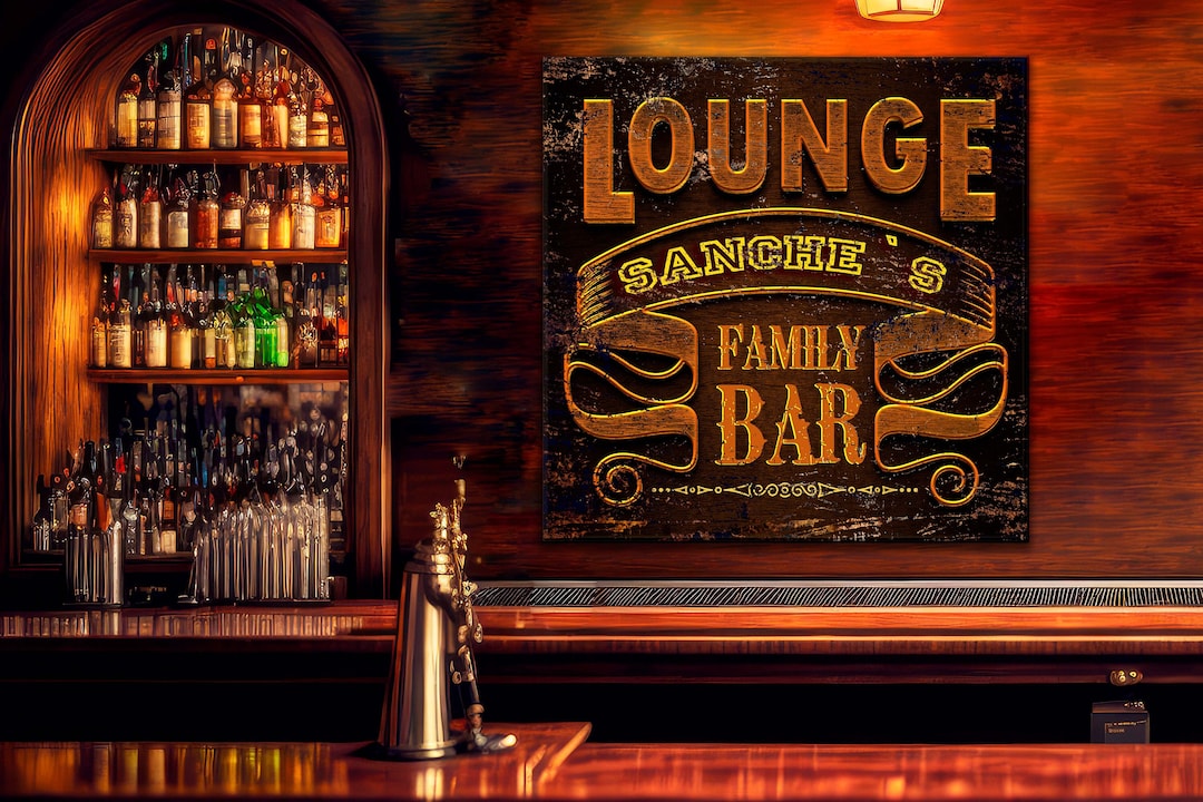 PERSONALIZED BAR SIGN Lounge Pub Family Bar Signage With Custom Name ...