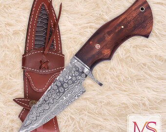Damascus Knife, Fixed Blade Knife, Knife with sheath, Gift for him, Personalized Groomsmen Gifts For Men gift by MarvelousStudio