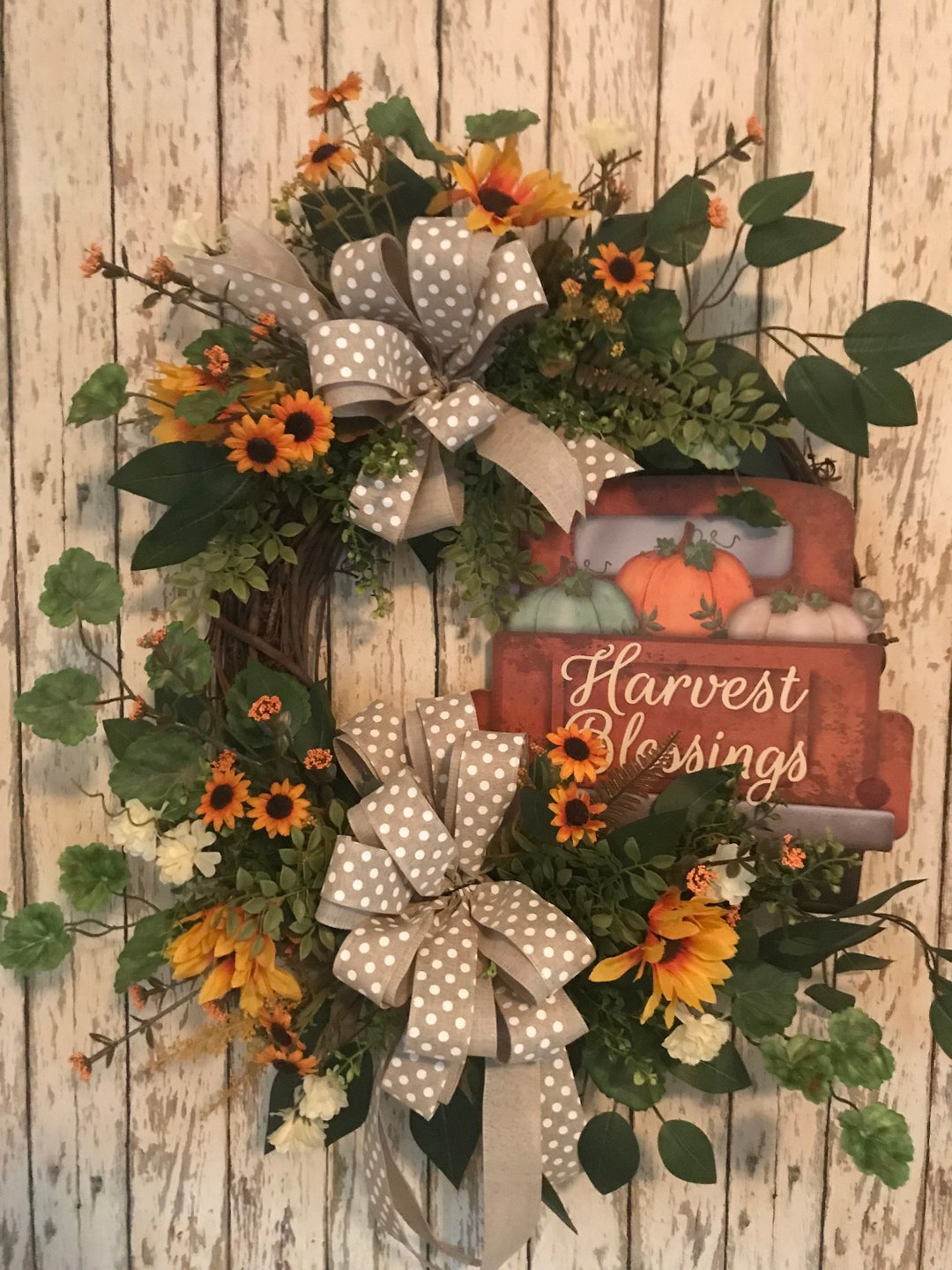 Farm Truck Grapevine Wreath for Front Door Farm Truck Harvest Etsy