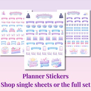 Planner Stickers | Functional Pastel Sticker Sheets | General, Home Admin & Wellness Stickers | Choose Single Sheet or Full Set of 3