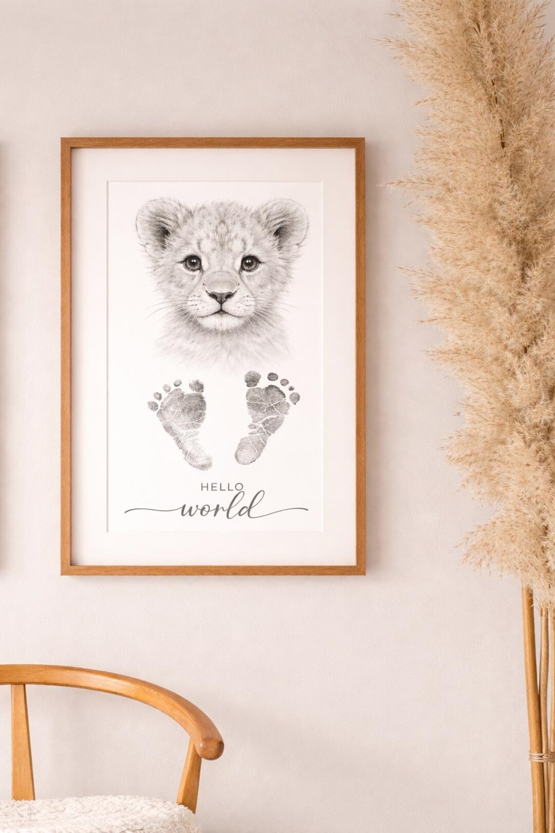 Cub Footprint 'HELLO WORLD' Lion Cub Footprint Poster - Etsy