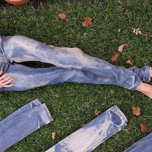 Denim  trousers, slim fit for bjd dolls, 5 real pockets on the front and on the back