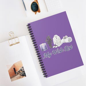 Cuaderno espiral con lista de deseos para relajarse, diario de autocuidado, regalo para ella, cuaderno para un día de spa, planificador de bienestar