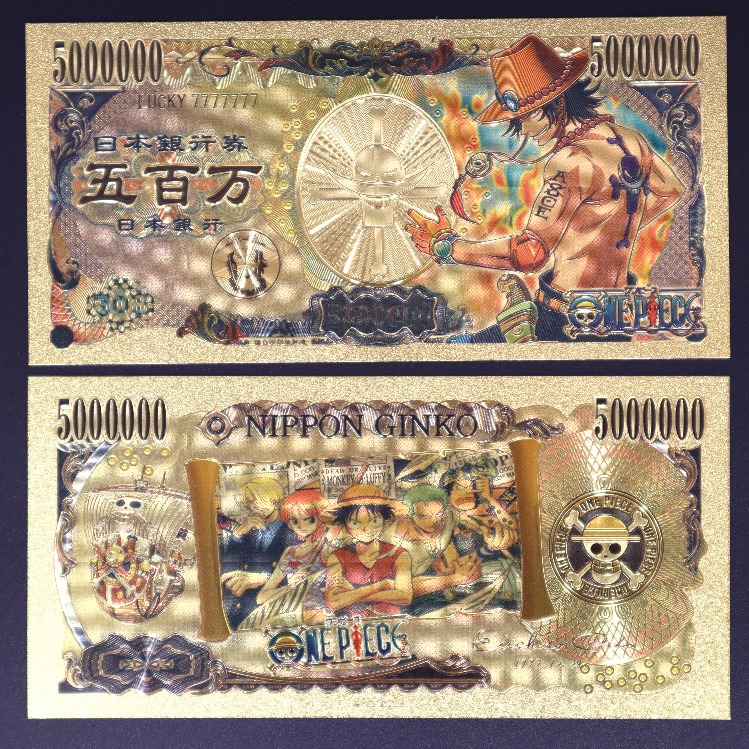 One Piece Collectible Golden Foil Banknote - Etsy