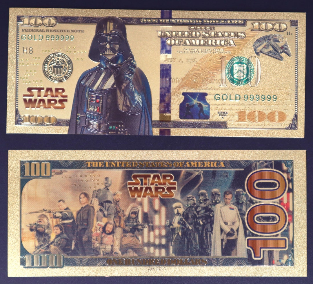 Star Wars Villains Collectible Golden Foil Banknote - Etsy