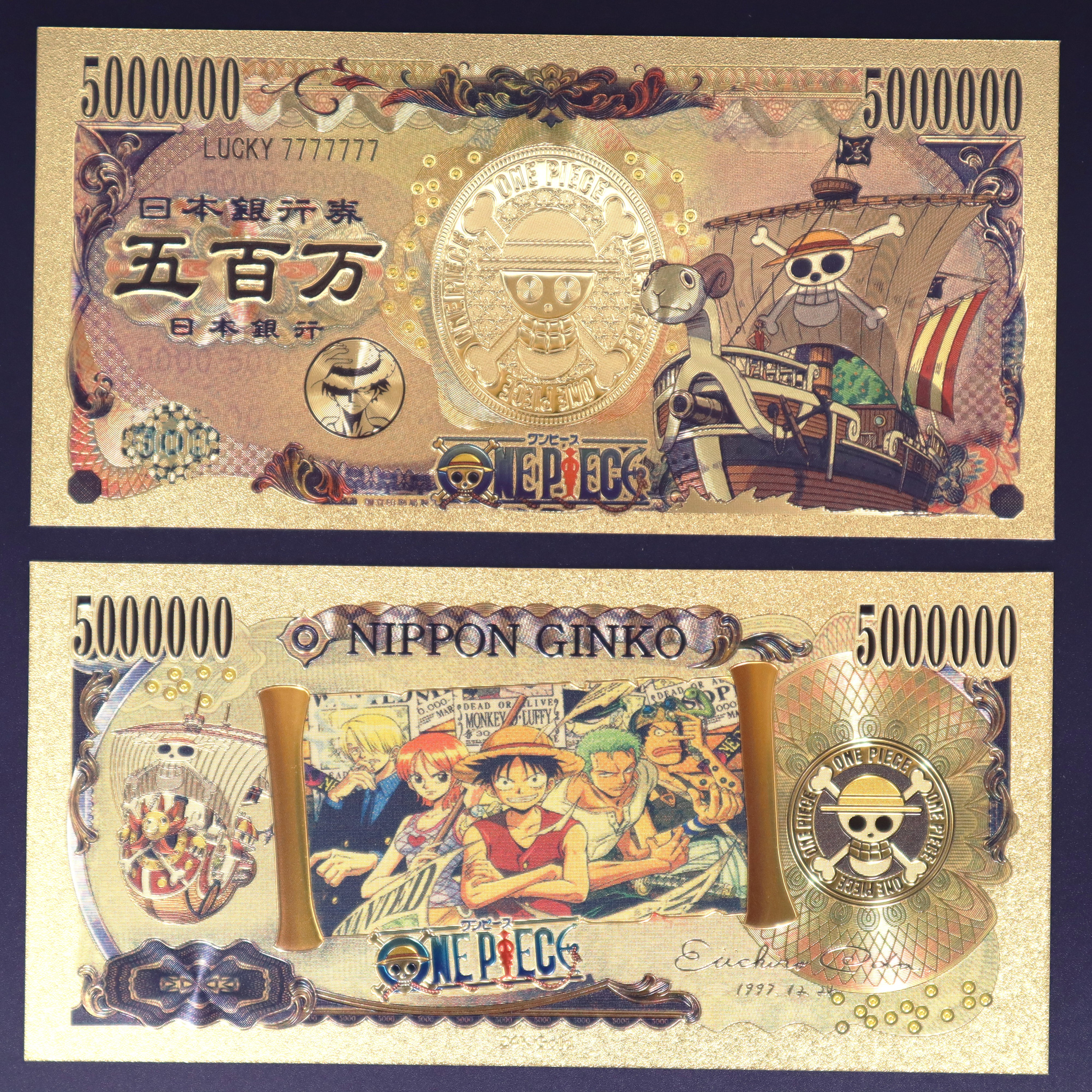 One Piece Collectible Golden Foil Banknote - Etsy