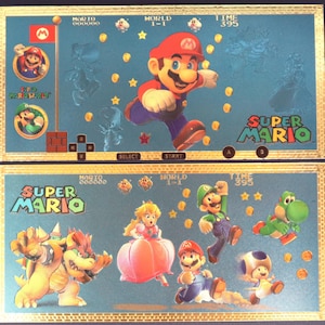 Mario Collectible Golden Foil Banknotes