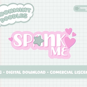 Sp*nk Me PNG. Good girl valentines clipart. Commercial licence PNG
