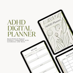 ADHD Planner, ADHD Digital Planner, ADHD Journal, Digital Planner, Daily Planner, Weekly Planner, Monthly Planner