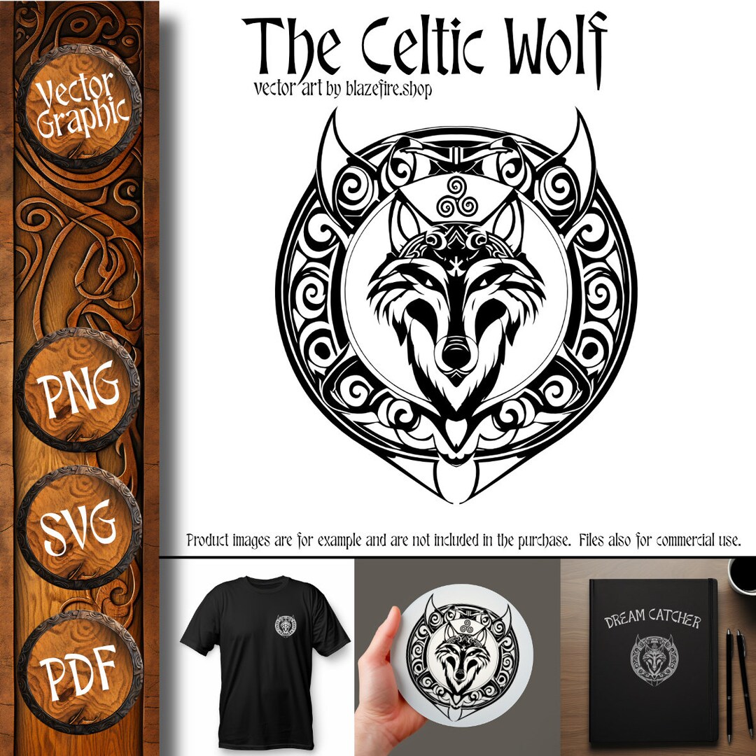 The Celtic Wolf - Vector File (SVG, PDF, PNG) - Etsy