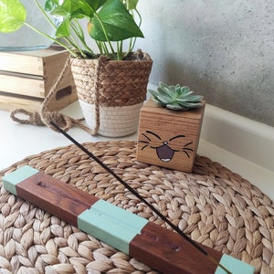 Handmade solid Sipo wood incense holder, incense burner, incense holder, handmade solid wood incense holder, incense burner