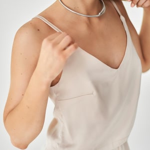 Silk Satin Top, Silk Satin Lingerie, Top with Adjustable Straps, Minimalist Sleepwear, Lightweight Camisole Top, Sleeveless Satin Top