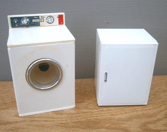 Vintage Dolls House Barton Fridge & Washing Machine 1.16th Scale 1960s 70s